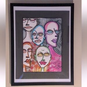 Signed Art original "blank stares" by April Anderson Gant.